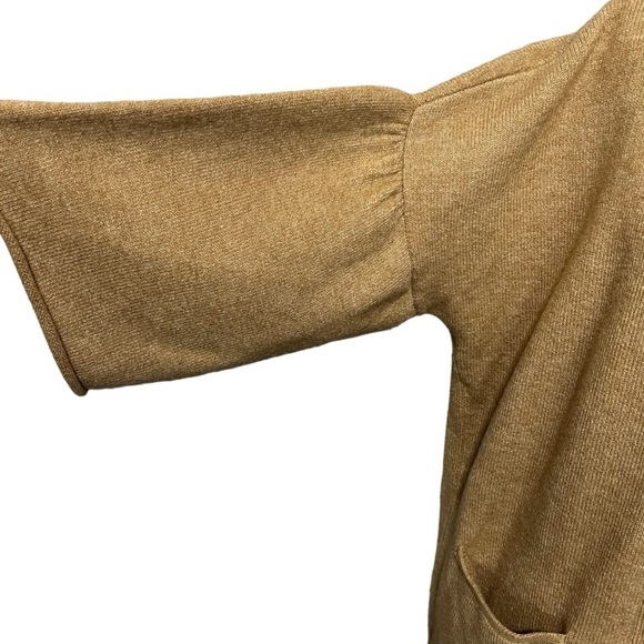Lou & Grey Camel Tan Long Bell Sleeve Tight Knit Open Cardigan Oversized Size S - Picture 5 of 9